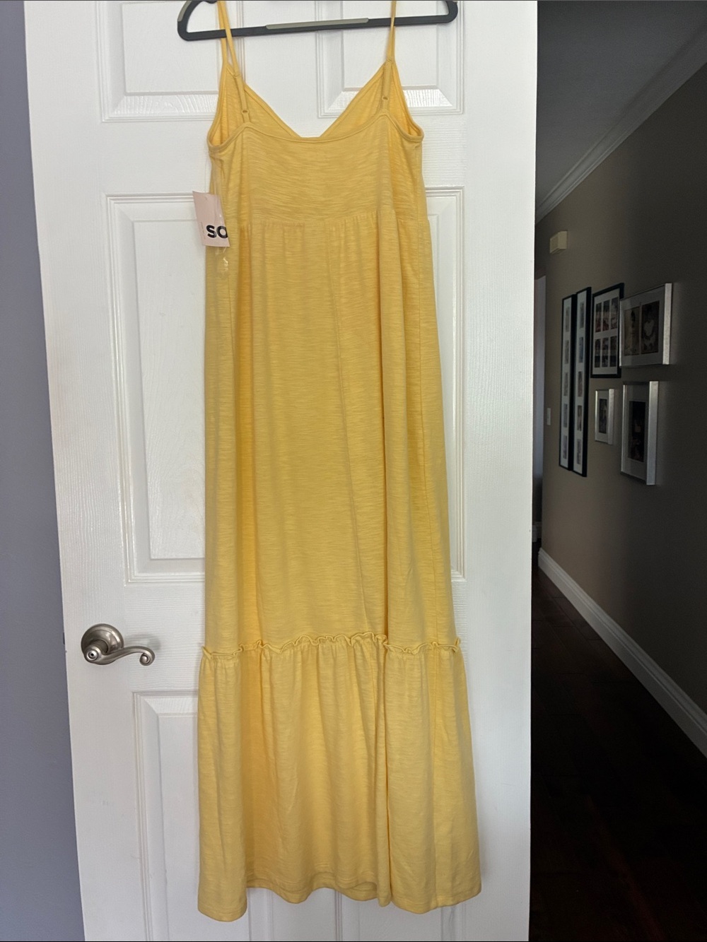 SO Yellow Maxi Slip Dress with Ruffled Tier - Picture 2 of 4